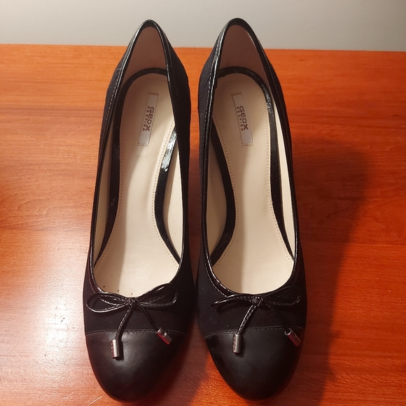 Geox heels - black leather and suede - Picture 5 of 7